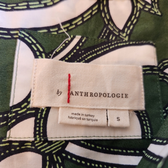 Anthropologie Somerset Tiered Maxi Dress Green and White Size Small - Picture 6 of 8